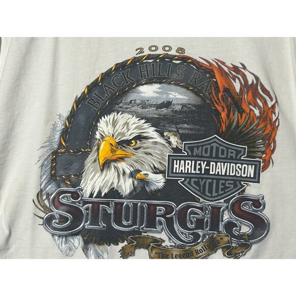 Harley-Davidson H-D LS Sturgis Eagle Tee T-Shirt Deadwood SD South Dakota 2008 - Picture 1 of 9